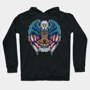 American Flag Angry Bald Eagle Hoodie